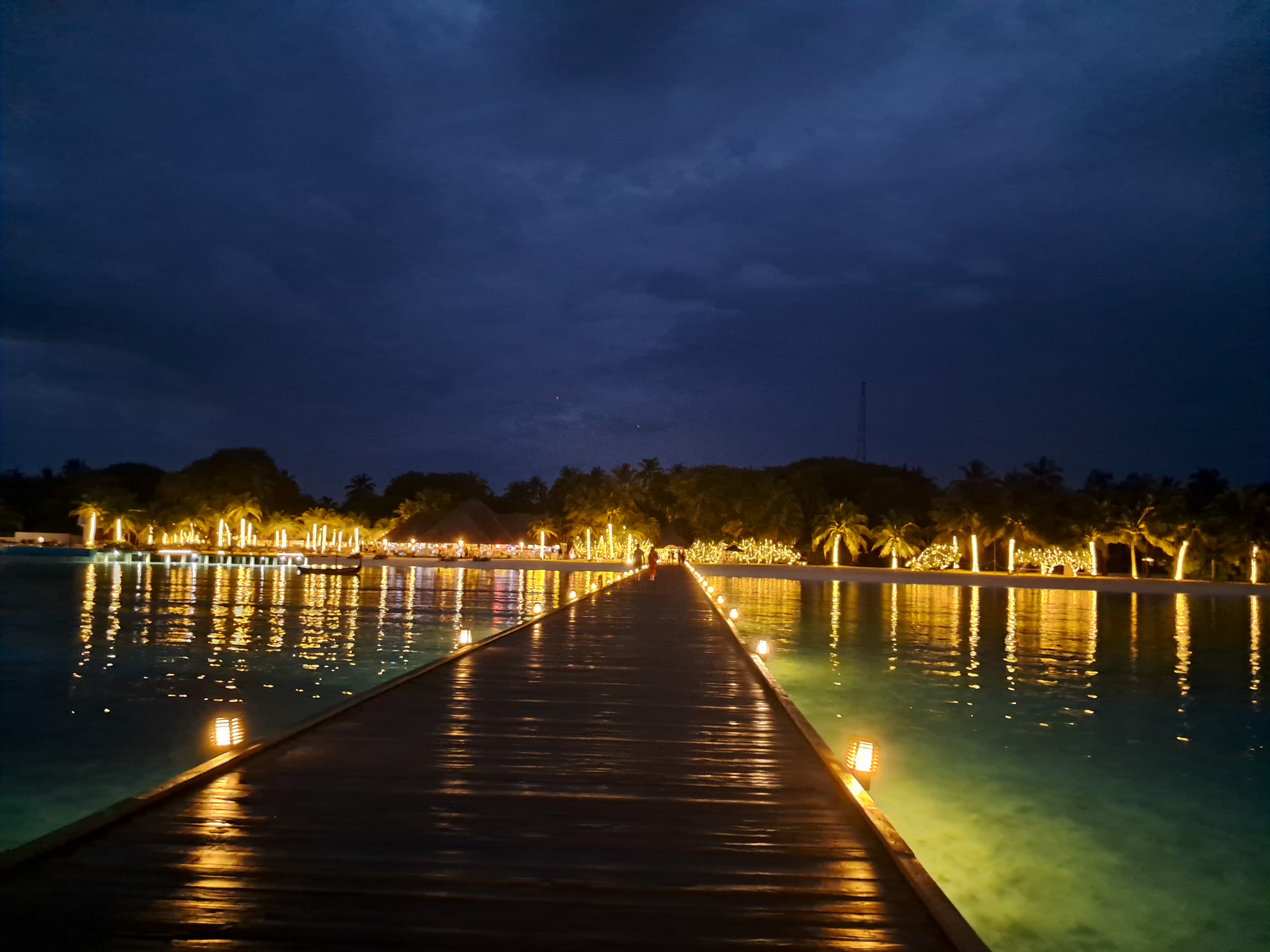 Spa cabana facing a calm lagoon